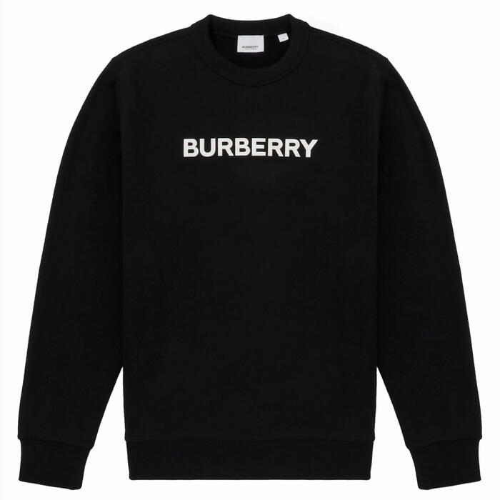 バーバリー BURBERRY 8055312 A1189 L ロゴプリント コットン スウェットシャツ クルーネック トレーナー 長袖 プルオーバー Lサイズ ブラック メンズ レディース ユニセックス BURLOW SWEATSHIRT