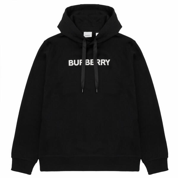 バーバリー BURBERRY 8055318 A1189 M ロゴプリント コットンフーディー パーカー スエットシャツ 長袖 プルオーバー Mサイズ ブラック メンズ レディース ユニセックス ANSDELL HOODY