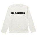 ジルサンダー JIL SANDER J02GC0107 J45047 102 S クルーネック ロングスリーブ ロゴ Tシャツ Sサイズ ホワイト リラックスフィット レディース ユニセックス 長袖 カットソー トップス トレーナー T-SHIRT CN LS