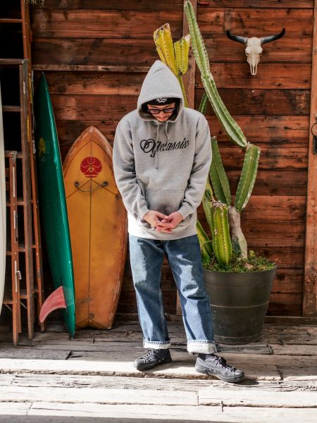 NEW SCRIPT 10.0oz. PULL HOOD 裏起毛【OG CLASSIX】【オージークラシックス】【プルフード】【パーカー】【裏起毛】【10オンス】