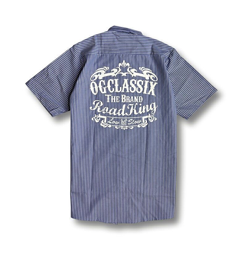 乐天商城 - 【OG CLASSIX/オージークラシックス】ROAD KING S/S WORK STRIPE SHIRTS 半袖 レッドキャップ REDKAP