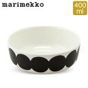 マリメッコ Marimekko ボウル 400mL ラシィマット Oiva Rasymatto ホワイト / ブラック white / black 067993...