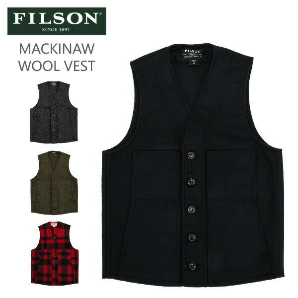 【6/5限定店内全品ポイントUP】 フィルソン FILSON ベスト マッキーノ ウール メンズ MACKINAW WOOL VEST 10055 アメリカ製 ウール アウター インナー あす楽