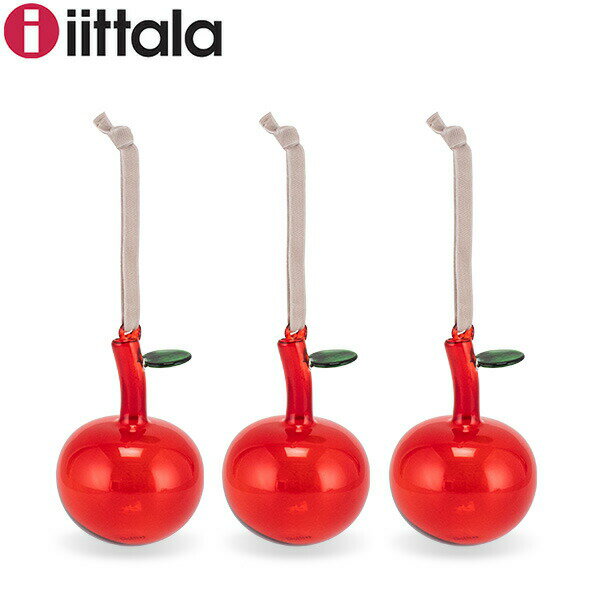 イッタラ iittala オーナメント 3個セット ガラスアップル 1055140 レッド りんご おしゃれ かわいい 北欧 インテリア フィンランド ツリーのサムネイル