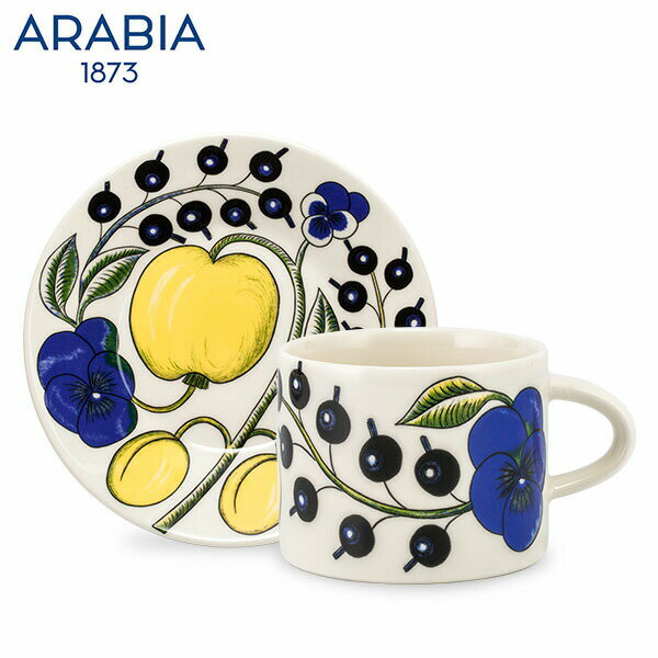 Arabia アラビア 北欧食器 【パラティッシ】 PARATIISI COLORED 64 1180 カップ&フラットプレート （皿） セット 0.28L Cup & 16.5cm Flat Plate Set