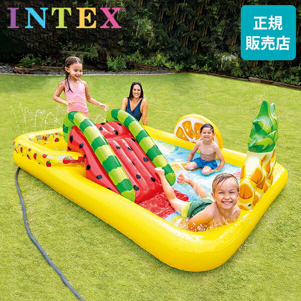 [全品送料無料] プール ビニールプール インテックス Intex ファン＆フルーティー プレイセンター 244 × 191 × 91cm 57158NP FUN 'N FRUITY PLAY CENTER 滑り台 ボール付き 家庭用プール 子供用 キッズ 水遊びのサムネイル