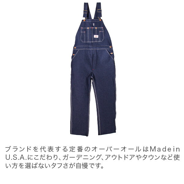 [全品送料無料] ラウンドハウス Round House ＃966 ブルー デニム オーバーオール クラシックブルー メンズ Men Blue Denim Bib Overalls Classic Blue ビブ あす楽