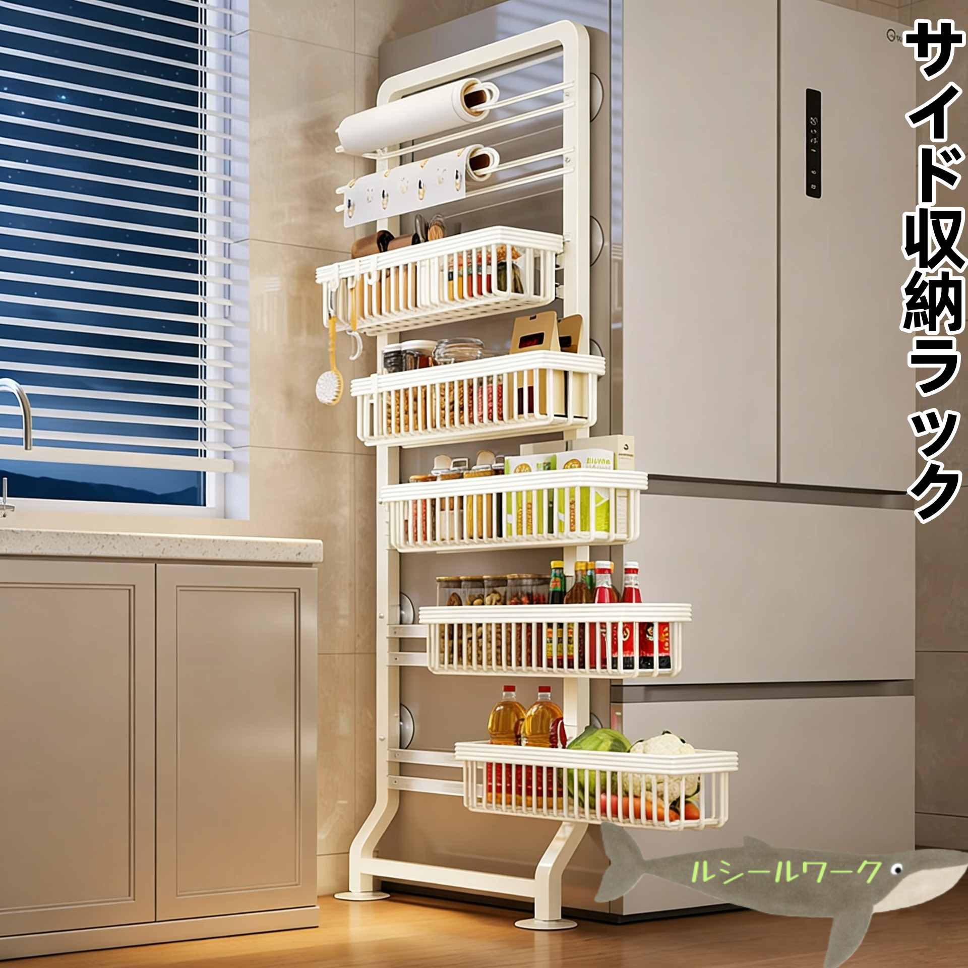 乐天商城 - 穴あけ不要 ドア後ろ 壁掛け 収納ラック ウォールポケット ドア掛け収納 壁掛け 収納ラック 吊り下げ収納 大容量 おもちゃ 化粧品収納 省スペース 取り付け簡単 新生活