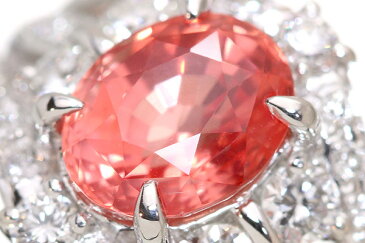 パパラチヤサファイヤ リング/指輪 (パパラチャサファイア) プラチナ PT900 感動を覚える上質さ 豪華デザインにうっとり 鑑別書付【動画】/橙(オレンジ)/匠コレクション・新品/届5/