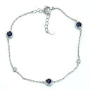 ★MEGA DEAL!15%ポイントバック対象商品★ステーションブレスレット サファイヤ ダイヤモンド ブレスレット 18金ホワイトゴールド K18WG 手首のおしゃれ /青(ブルー)/セレクトブランド・受注生産品・新品/届10/
