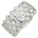 ダイヤモンド リング/指輪 プラチナ900 PT900 幅広 VSレベルのダイヤ フラットデザイン /白・透明(ホワイト)/アウトレット・新品/届10/