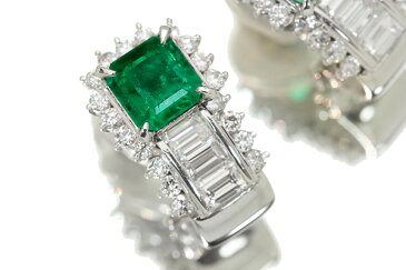 エメラルド イヤリング 1.90カラット プラチナ900 PT900 貫禄溢れる大粒 豪華ダイヤも1.25ct /緑(グリーン)/セレクトジュエリー・新品/届10/ラックジュエル luckjewel/