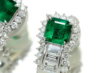 エメラルド イヤリング 1.90カラット プラチナ900 PT900 貫禄溢れる大粒 豪華ダイヤも1.25ct /緑(グリーン)/セレクトジュエリー・新品/届10/ラックジュエル luckjewel/