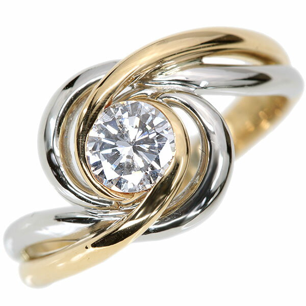 ◆スーパーセール限定・今だけ20％OFF！220000円⇒176000円に！◆ダイヤモンド リング/指輪 0.544カラット 18金 プラチナ K18/PT900 コンビデザイン 大粒ダイヤ /白・透明(ホワイト)/セレクションジュエリー・新品/届10/1点もの