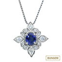 【楽天スーパーDEAL・15%ポイント還元対象商品!】サファイヤ ネックレス 0.670カラット プラチナ PT900/PT850 上質コーンフラワーカラー 鑑別書付 /青(ブルー)/セレクトブランド・新品/届10/ラックジュエル luckjewel/1点もの