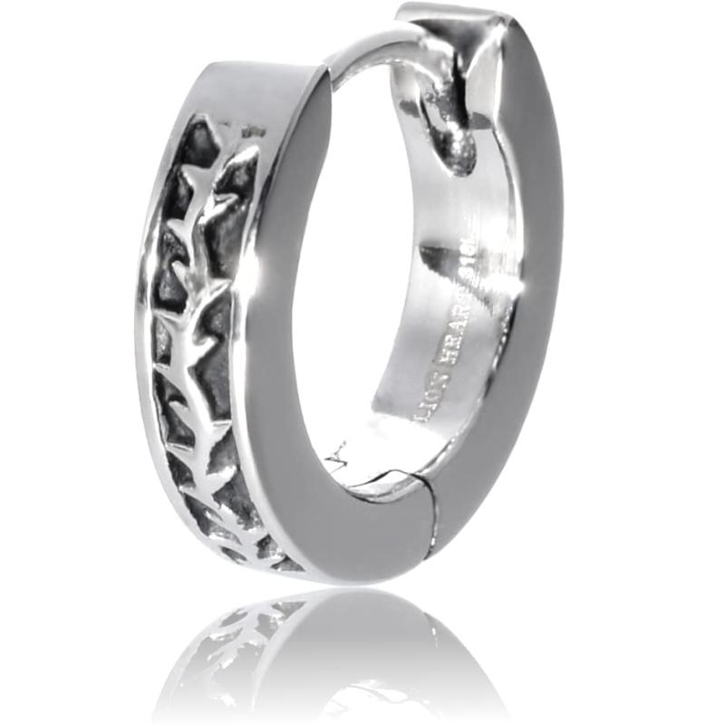 LION HEART ピアス LH-1 イバラフープピアス サージカルステンレス (金属アレルギー対応) メンズ 直営 ポーチ付き