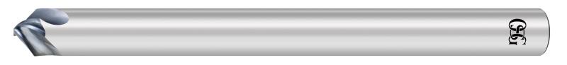 オーエスジー 面取り用3枚刃超硬エンドミルロングシャンクネガタイプ 外径8mm 全長100mm 刃長3.5mm シャンク径8mm LS-HSCT-N 1×45゜×8×100(9200078)(3)