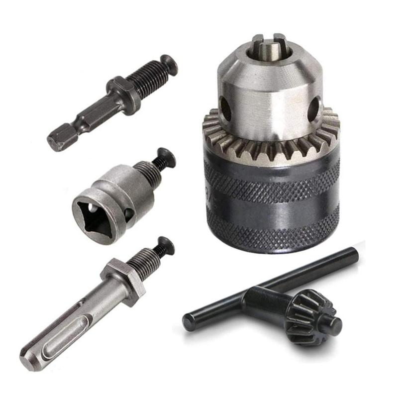 LOYELEY 1.5—13mmドリルチャック 六角シャンク + SDS + 1/2インチアダプターソケット ブラック メタル..