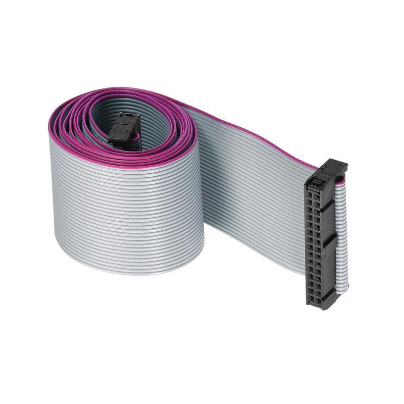 DMiotech 30ピン 1m長 2.54mm IDCワイヤーフラットリボンケーブル FC to FCコネクター グレーカラー付き