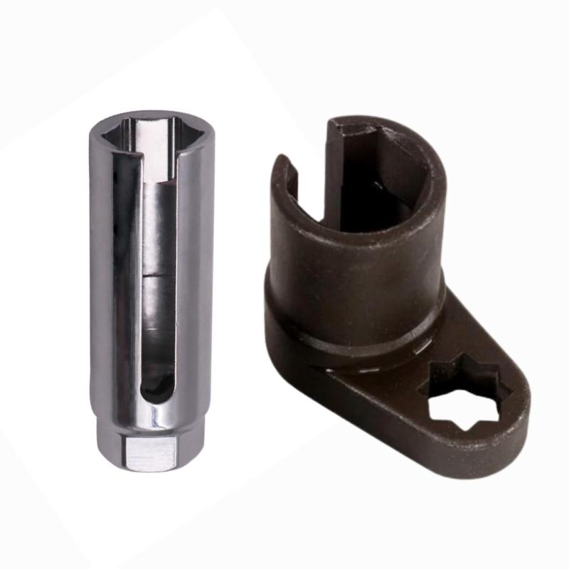 Aurenne O2センサー ソケット 22mm 工具 レンチ ソケットレンチ (シルバー×ブラック, 2点セット)