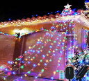 V-Dank イルミネーション ライト LED 350球 ドレープライト クリスマス イルミネーション 防水 屋外 屋内 店舗 家庭 星モチーフ ツリー 飾り付け 8モード タイマー機能 電飾 飾り ライト ストリ(3)