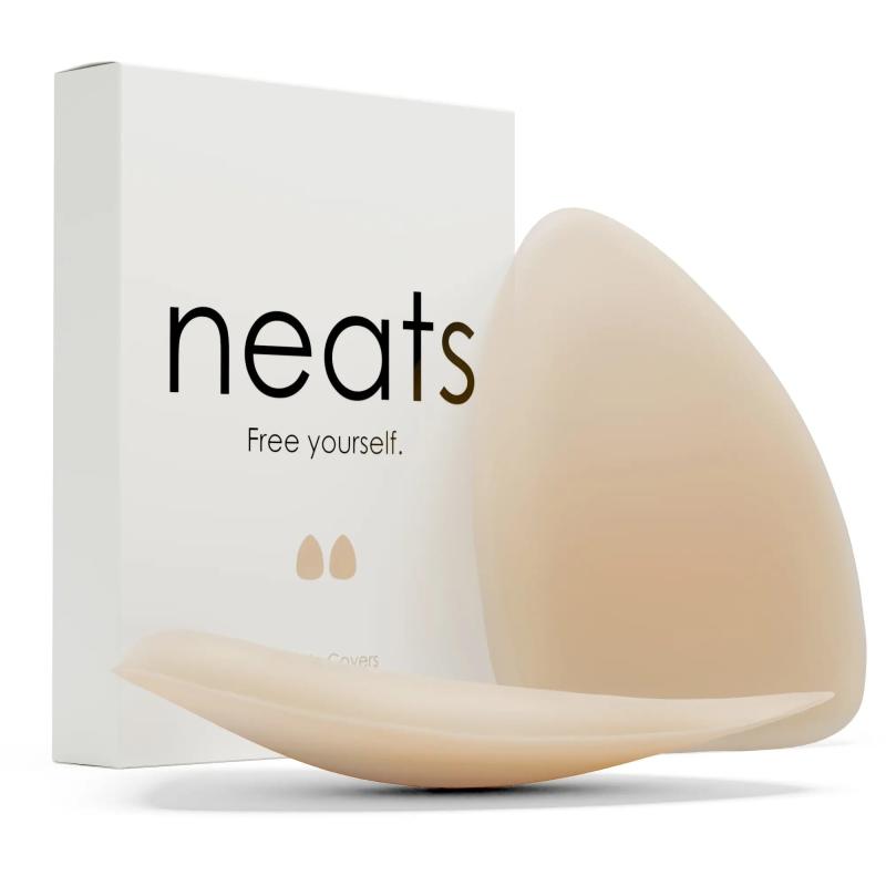 NEATS Triangle Nipple Covers for Women, Reusable Hypoallergenic Adhesive Silicone Pasties, Seamless Invisible No-Show Waterproo