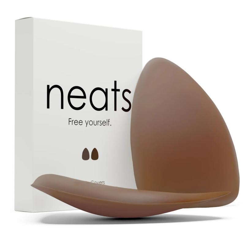 NEATS Triangle Nipple Covers for Women, Reusable Hypoallergenic Adhesive Silicone Pasties, Seamless Invisible No-Show Waterproo