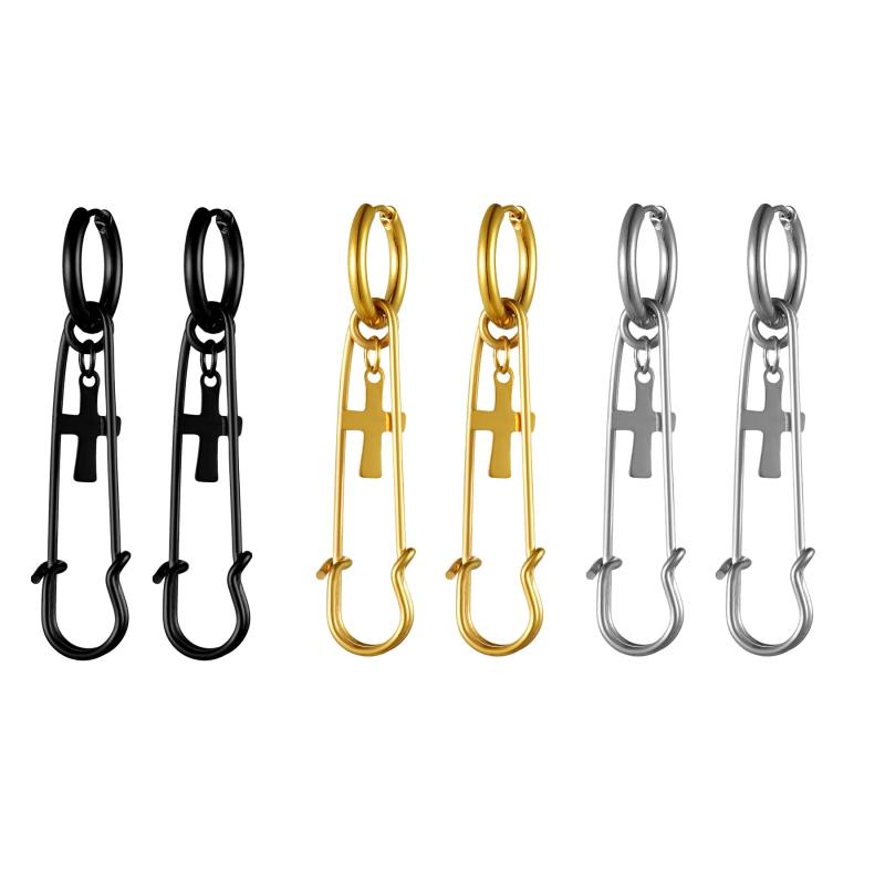 Flongo ボディピアス バーベルピアス メンズ レディース うちだし十字架 ダンベル型 ステンレス ヒップホップ ファッション 人気 バンク系 両耳/片耳 シンプル 恋人 アクセサリー バレンタイ