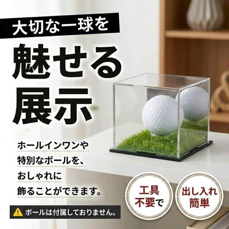 ideastore ゴルフボールケース ディスプレイ ケース 記念 ゴルフボール ケース人工...