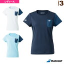 PURE SHORT SLEEVE SHIRT/半袖ゲーム・プラクティス兼用シャツ(BWP2524)《バボラ テニス・バドミントンウェア(レディース)》