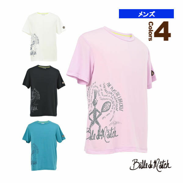 ヤッピープリントTシャツ／メンズ（BDM-B1109）《バルデマッチ テニス・バドミントンウェア（メンズ/ユニ）》