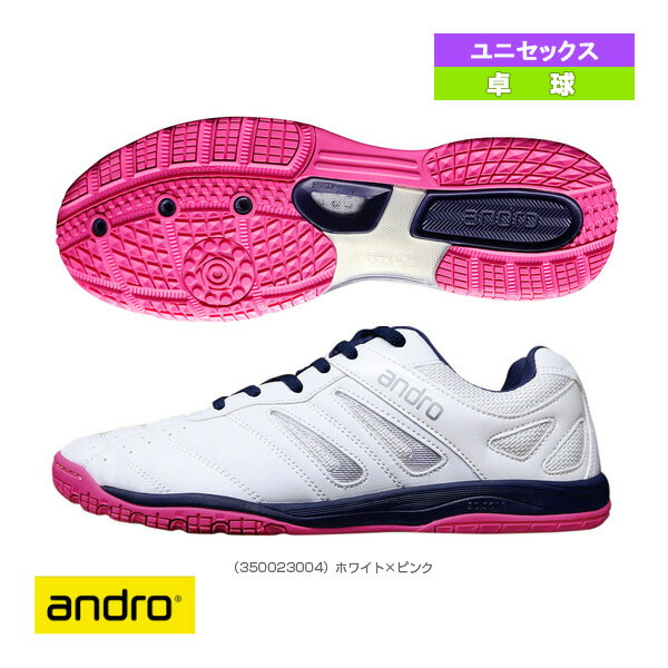 ■商品情報 商品名アンドロ シャッフルステップ 2／ANDRO SHUFFLE STEP 2／ユニセックス（350023004）《アンドロ 卓球シューズ》 メーカー名アンドロ カラー（350023004）ホワイト×ピンク サイズ22.5cm...