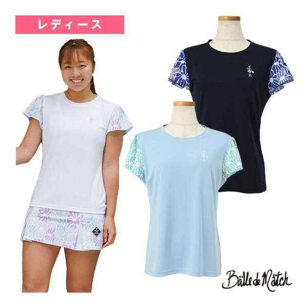 フラワースリーブTシャツ/レディース(BDM-D1209)《バルデマッチ テニス・バドミントンウェア(レディース)》
