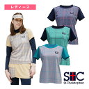 グレンチェックゲームシャツ/レディース(STC-BDW6451)《セントクリストファー テニスウェア(レディース)》