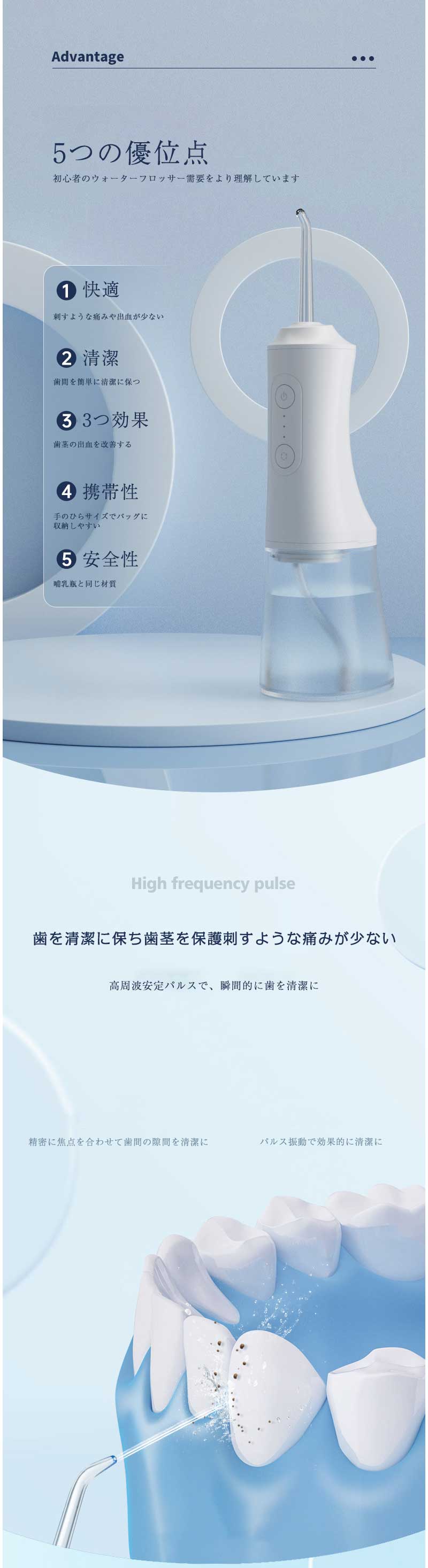 口腔洗浄器 口腔洗浄機 IPX7防水 電動 フロス デンタルフロス マウスウォッシャー ...