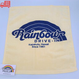 ハンドタオル イエロー パイル生地 レインボードライブイン NEON LOGO Rainbow Drive-In ハワイ Hawaii