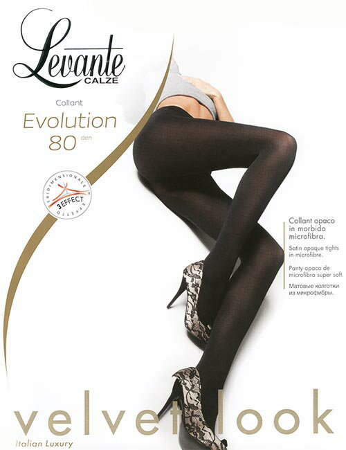 【メール便OK】Levante［インポート・タイツ/イタリア製］着ぶくれしない80デニールタイツ。あったかく動きやすい。レバンテ/エボリューション80