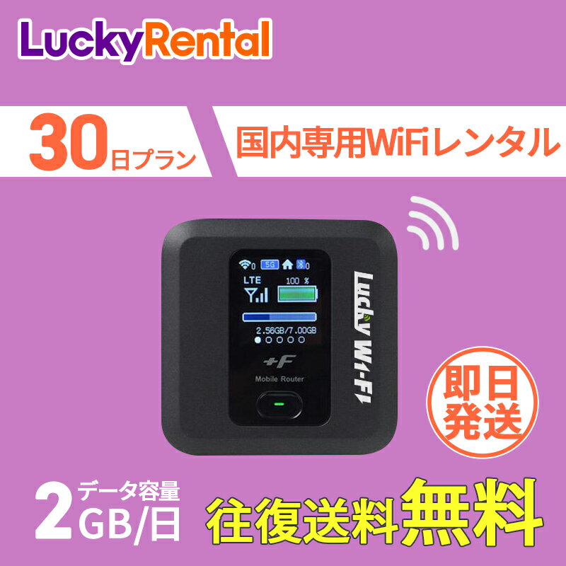 wifi レンタル 1日2GB 30日 1ヶ月 往復送料無料 日本国内専用 wi-fi ワイファイ ルーター 短期 4G LTE ポケットWiFi 高速回線 rental 旅行 出張 入院 引っ越し 一時帰国 おすすめ