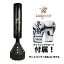 【★期間限定ポイント10倍★】【サンドバッグブラック185cm＋グローブセット】別途送料なし！！ サンドバッグ 自宅 スタンド 自立 +ボクシンググローブ キックボクシンググローブ セット パンチングバッグ ボクササイズ 運動 トレーニング 大人 子供 家トレ 宅トレ 室内 その1