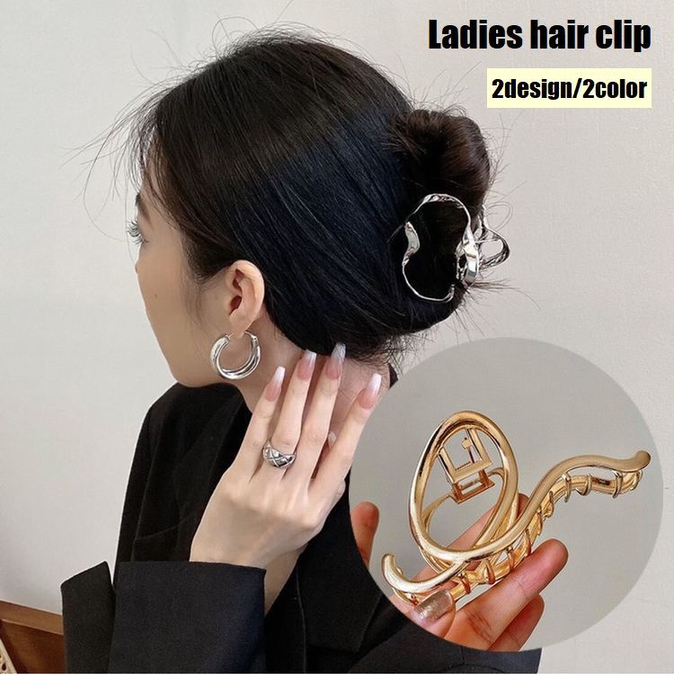 バンスクリップ クロウクリップ ヘアクリップ レディース 女性 婦人 ヘアアクセサリー 髪飾り まとめ髪 ウェーブ 無地 単色 シンプル ヘアアレンジ かわいい おしゃれ お出かけ