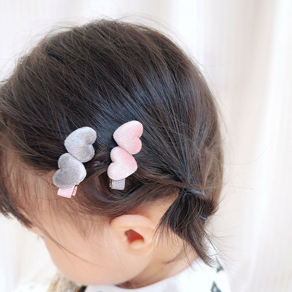 BACKYARD FAMILY 雑貨タウンのヘアクリップ 髪留め 5個セット キッズ用 子ども用 子供用 女の子 ハート ワニクリップ くちばしクリップ コーデュロイ 無地 ブラウン グリーン ピンク シンプル カジュアル ポップ 可愛い キュート ガーリー おしゃれ｜アングル2