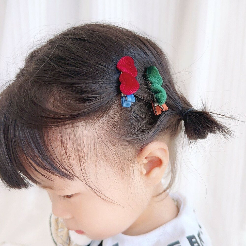 BACKYARD FAMILY 雑貨タウンのヘアクリップ 髪留め 5個セット キッズ用 子ども用 子供用 女の子 ハート ワニクリップ くちばしクリップ コーデュロイ 無地 ブラウン グリーン ピンク シンプル カジュアル ポップ 可愛い キュート ガーリー おしゃれ｜アングル3