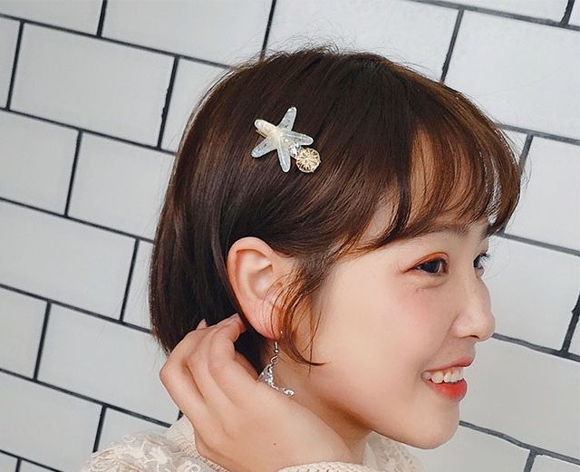BACKYARD FAMILY 雑貨タウンのヘアクリップ くちばしクリップ ヘアアクセサリー レディース 髪飾り 髪留め ヒトデ ラインストーン ビジュー パール風 可愛い｜アングル2