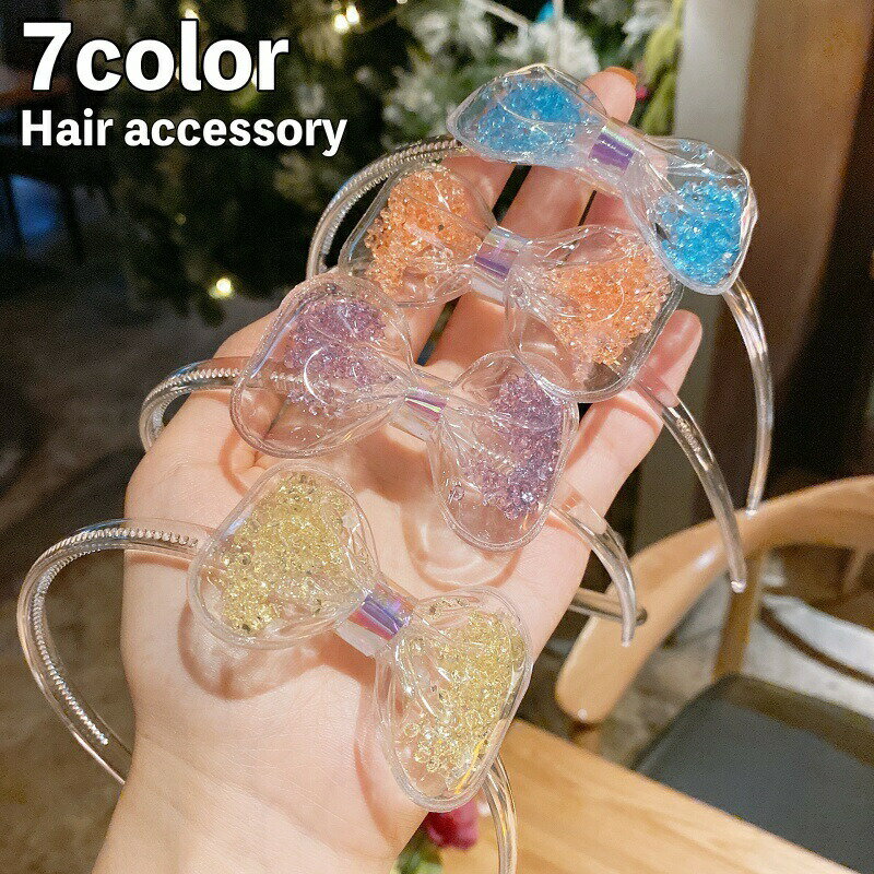 Cachucha - カチューシャ ビーズ入り リボン キッズ 子供 女の子 ヘアアクセサリー 細め 髪飾り ヘアアレンジ シンプル カジュアル ヘアバンド ヘッドバンド おしゃれ かわいい 普段使い デイリー お出かけ ファッション小物 カラバリ豊富