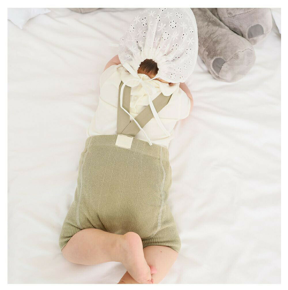 リブレギンス サスペンダー付き 子供服 ベビー 赤ちゃん スパッツ ハーフパンツ 半...
