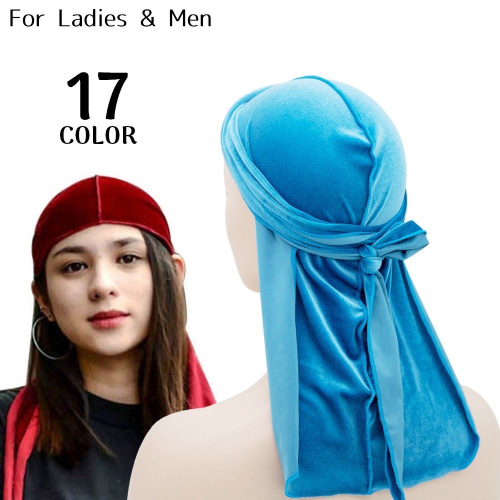 ドゥーラグ DURAG インナーキャップ バンダナ ターバン 海賊帽子 ベロア調 ダンス ヒップホップ ストリート B系 無地
