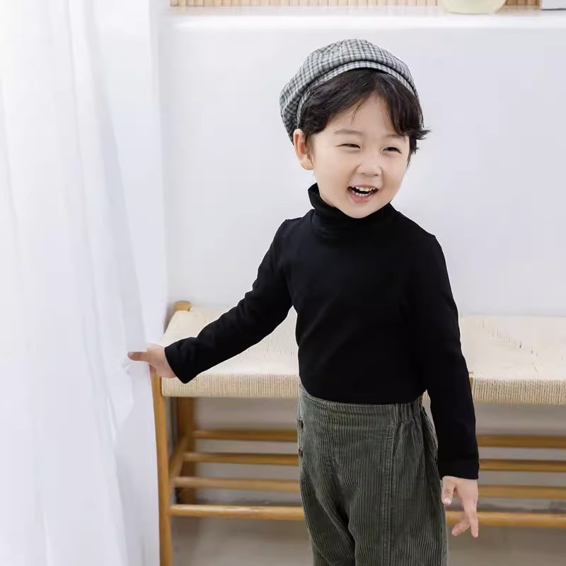 カットソー キッズ ジュニア 子供服 子ども服 女の子 男の子 お揃い ペアルック 長袖 ハイネック 無地 ブラック ホワイト ピンク シンプル カジュアル シック かわいい キュート おしゃれ 秋 冬 lucky13-10289975 BACKYARD FAMILY 雑貨タウン サンプル画像2