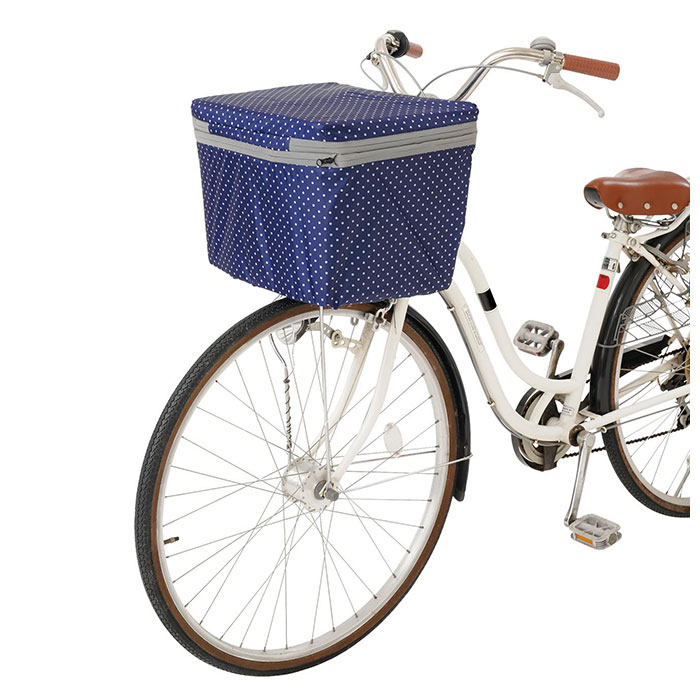 自転車 かご カバー 前 定番 かごカバー カゴカバー 前かごカバー 2段 撥水 はっ水 止水ファスナー 容量アップ 2段式 かぶせる 被せ 大きい 厚手 丈夫 荷物 雨除け 雨よけ 反射板 リフレクター 2段式自転車前カゴカバー 前カゴ カゴ バスケット 自転車アクセサリー lucky13-10036212 BACKYARD FAMILY 雑貨タウン サンプル画像3
