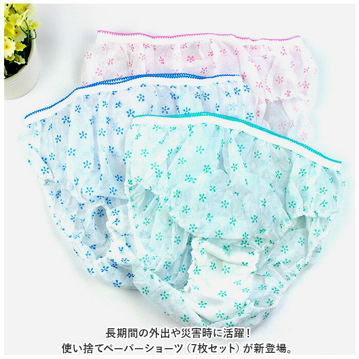 ペーパーショーツ 定番 下着 肌着 インナー ペーパー ショーツ パンツ 使い捨て 紙 ディスポ 旅行 トラベル 入院 介護 災害 防災 個包装 衛生的 エステ 携帯 非常時 消耗品 レディース 女性用 大人用 便利 lucky13-10221108 BACKYARD FAMILY 雑貨タウン サンプル画像2