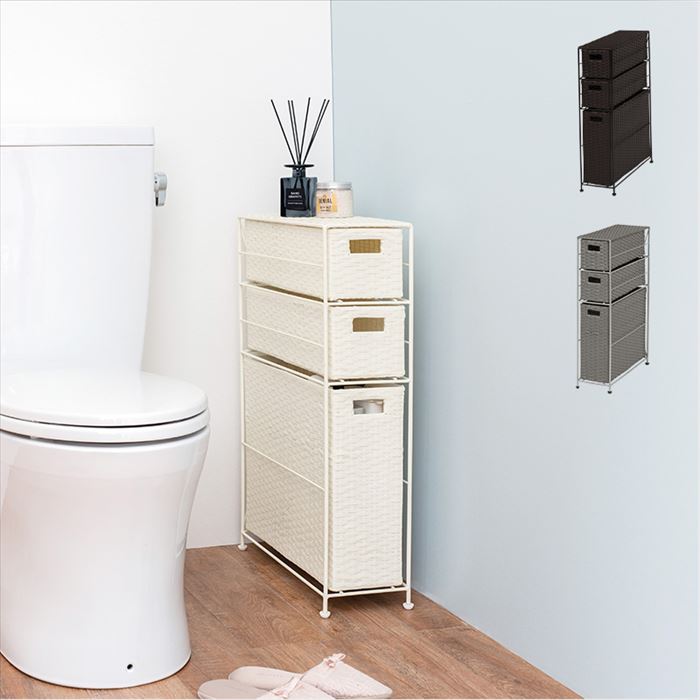 トイレットペーパー 収納 かご 定番 ロールペーパーホルダー トイレットペーパーホルダー RTR-2429 トイレ 収納ラック トイレラック トイレ収納 ラック 収納棚 サニタリーラック スリム おしゃれ バスケット カゴ 収納家具 家具 インテリア lucky13-10227840 BACKYARD FAMILY 雑貨タウン サンプル画像3